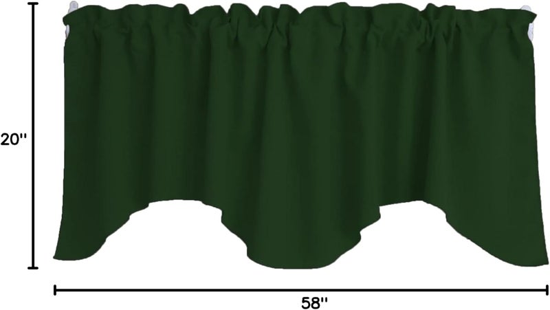 Zen Creative Designs Solid Poplin Scalloped Window Valance Home Décor Bedroom Nursery Kitchen Window (Hunter Green) - Image 4